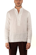 Camicia scollo in lino