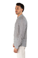 Camicia coreana lino rigata Gianni Lupo
