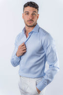 Camicia in cotone a quadri piccoli