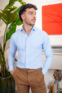 Camicia rigata tecnica