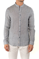 Camicia coreana lino rigata Gianni Lupo