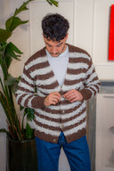 Cardigan rigato Dralon