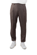 Pantalone con pince in coordinato