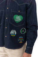 Overshirt Denim patch Boxy Berna