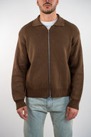 Cardigan full zip collo camicia