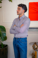 Camicia rigata operata