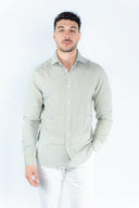 Camicia rigata in viscosa