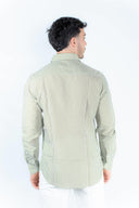 Camicia rigata in viscosa
