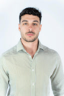Camicia rigata in viscosa
