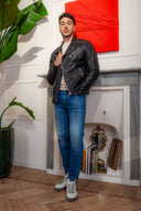 Chiodo in pelle nappa