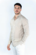 Camicia rigata in viscosa
