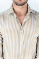 Camicia rigata in viscosa