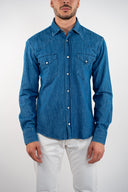 Camicia in denim bottone Madreperla P.Langella