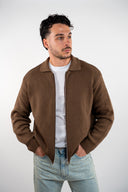 Cardigan full zip collo camicia