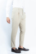 Pantalone in lino gessato