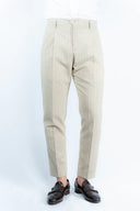 Pantalone in lino gessato