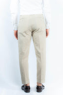 Pantalone in lino gessato