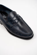 MOCASSINO PELLE BLU