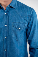 Camicia in denim bottone Madreperla P.Langella