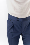 Pantalone frescolana con cinturini P.Langella
