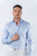 Camicia in cotone a quadri piccoli