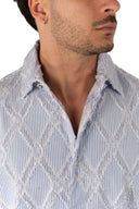 Camicia a righe sfrangiata