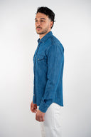 Camicia in denim bottone Madreperla P.Langella