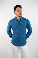 Camicia in denim bottone Madreperla P.Langella