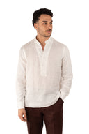 Camicia scollo in lino