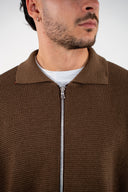 Cardigan full zip collo camicia
